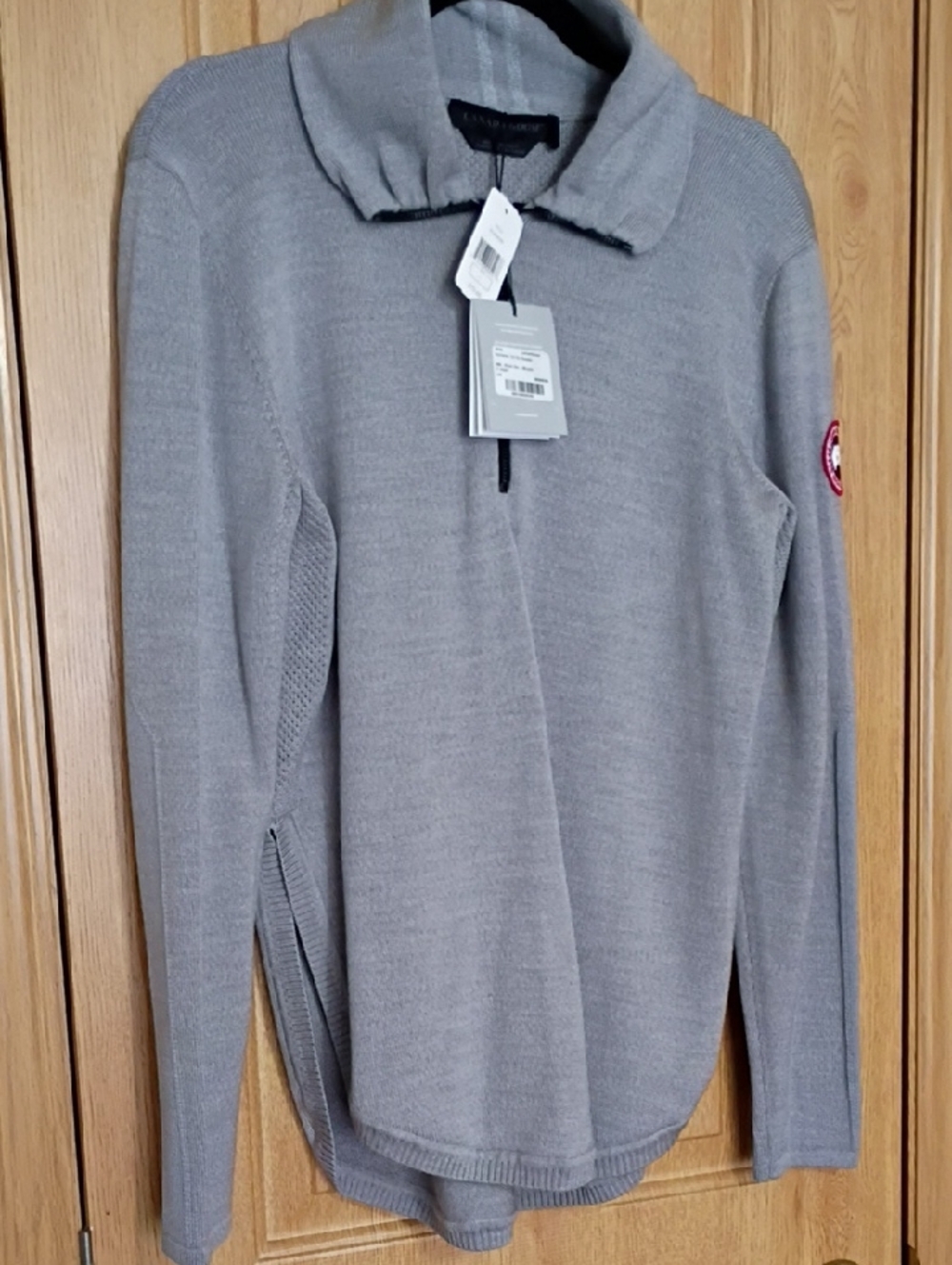 Canada Goose Men's Light Gray Quarter-Zip Sweater